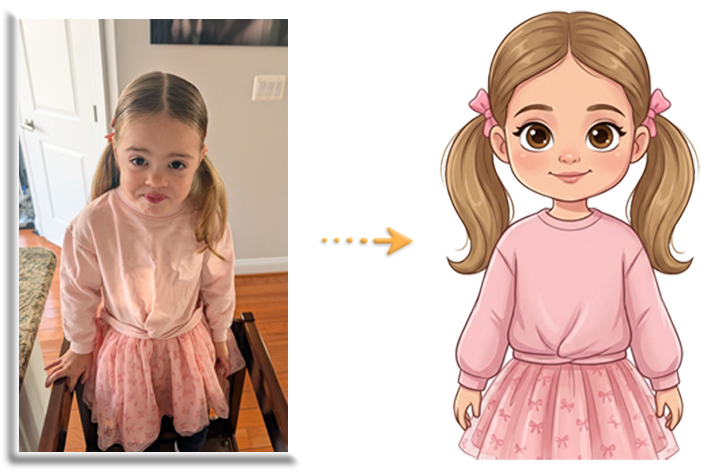 Upload a photo and we create an illustration